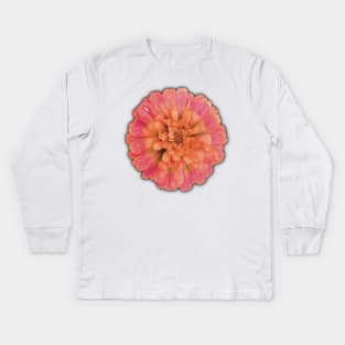 Pink and Peach Flower on the Edge of Decay - Photograph Art -  Digital Image Cut-out into a fun graphic perfect for stickers, notebooks, greeting cards, pillows and more Kids Long Sleeve T-Shirt